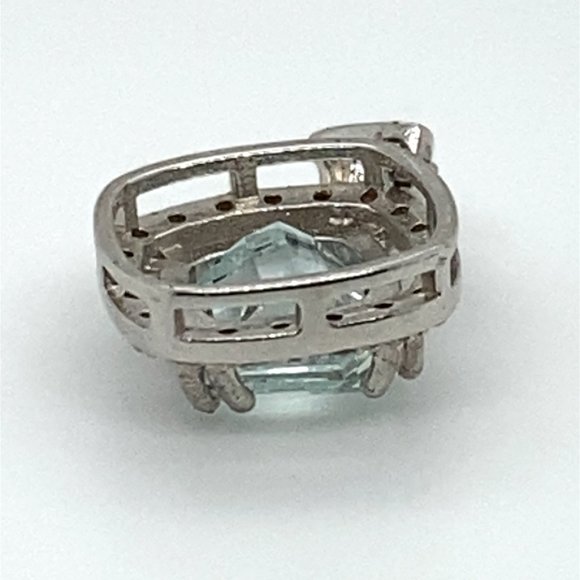 Aquamarine 1.50ct White Gold Solid Silver Pendant - Picture 7 of 7